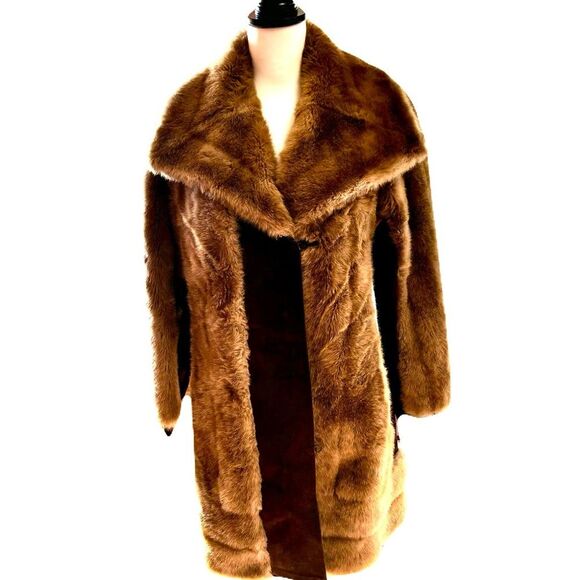 Tissavel Faux Fur Suede Jacket | Vintage | Bohemian, Fully Lined | Fits like Med - Picture 1 of 9